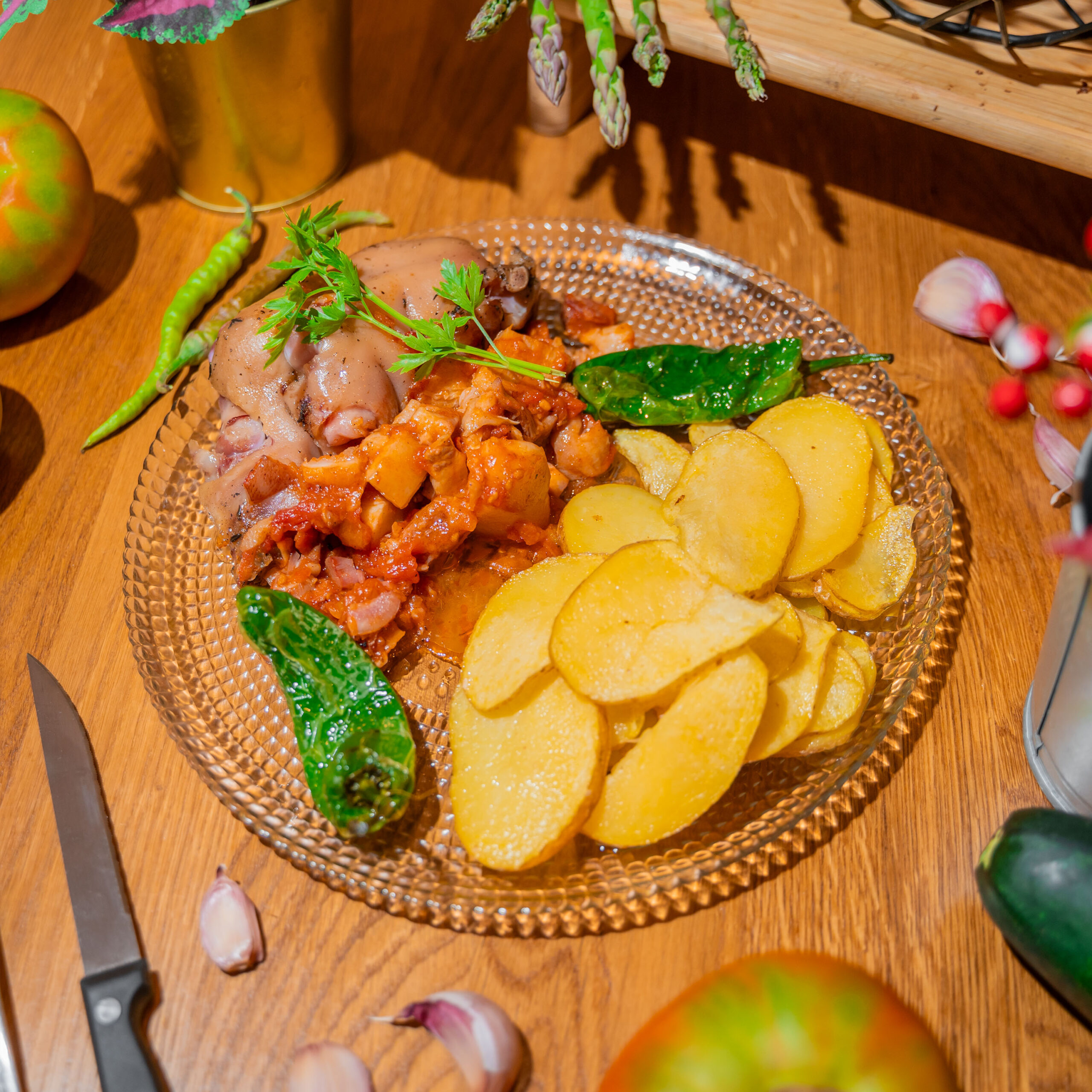 Plato del restaurante - Manitas de cerdo